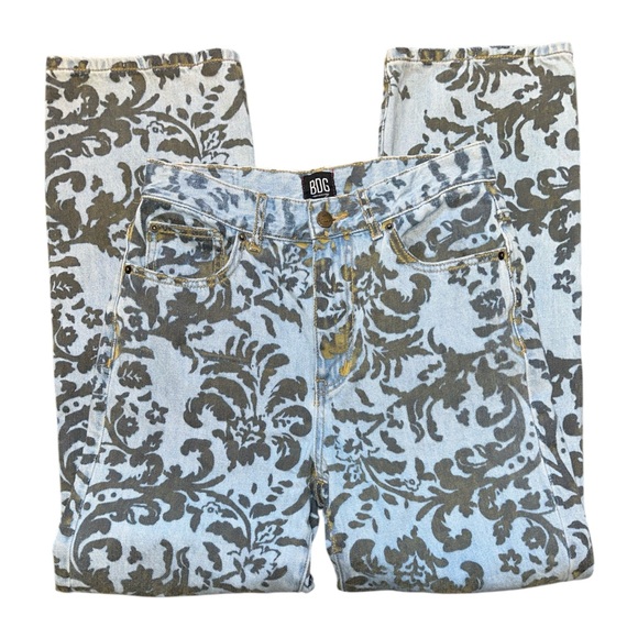 Urban Outfitters BDG High-Waisted Cowboy Jean Flocked Denim Straight Leg Size 27 - Picture 8 of 11